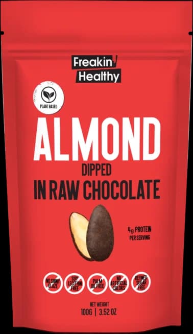 Roasted Almond Dipped in Raw Chocolate
